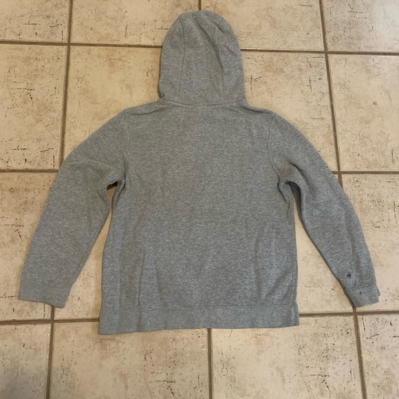 💚 Nike Gray Fleece Pullover Hoodie with White Logo - Youth/Adult Small - Picture 2 of 6